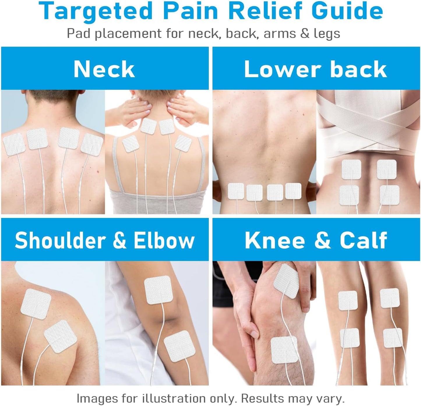 TENS Machine for Pain Relief – GHTENS Rechargeable EMS Unit with 5 Modes, 80 Programs, Dual Channels & 8 Electrode Pads for Back, Sciatica, Shoulder Pain